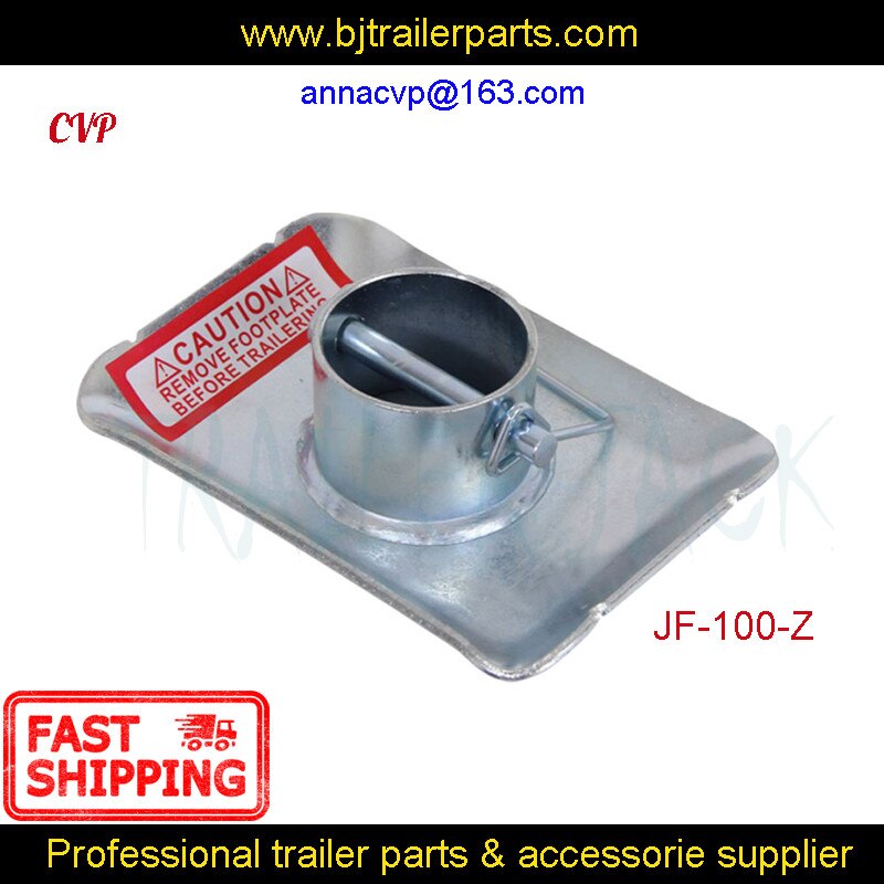 Removabl 2" Round Leg Trailer Jack Foot Plate with Pin for A Frame Car Utility Cargo Univer Use Camper Caravana RV Parts