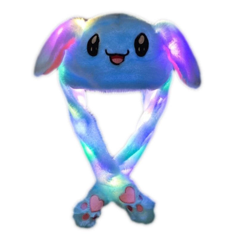 Allumer Chapeau En Peluche avec des Oreilles Mécaniques Dessin Animé Lapin Panda LED Couvre-oreille: E