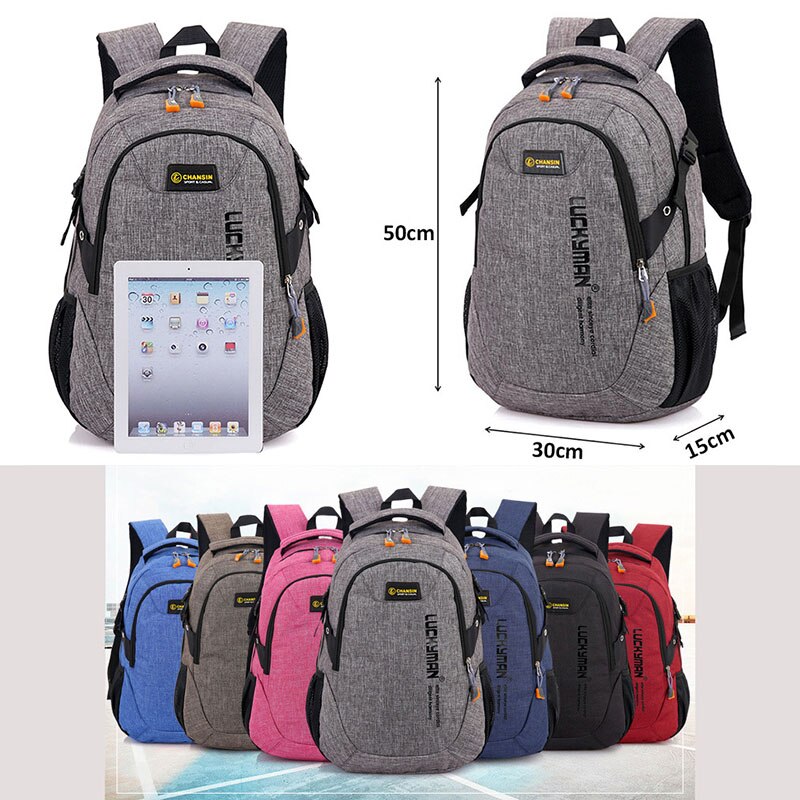 Unisex skoletaske vandtæt nylon mærke skoletaske kvinder rygsæk polyester taske skuldertasker computer packsack
