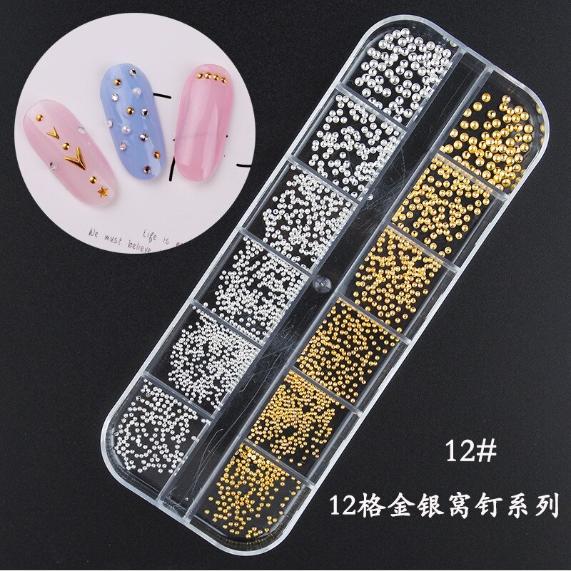 Star Mese Hollow Oro Argento Strass Chiodo di Pietre Dei Monili del Metallo 3D Unghie Artistiche Decorazione Unghie Artistiche Disegni: Colore rosa