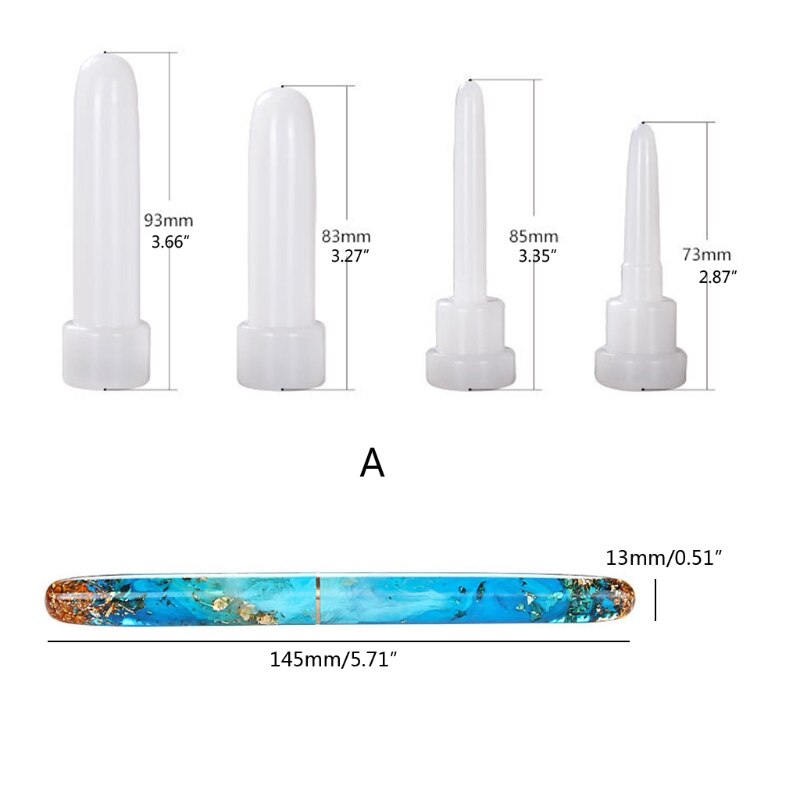 BRICOLAGE Stylo À Bille En Silicone Moules En Résine Avec 30 Pièces Recharges 3 Couleurs Stylo Plume Résine Époxy Coulée Moules Artisanat Outils: A