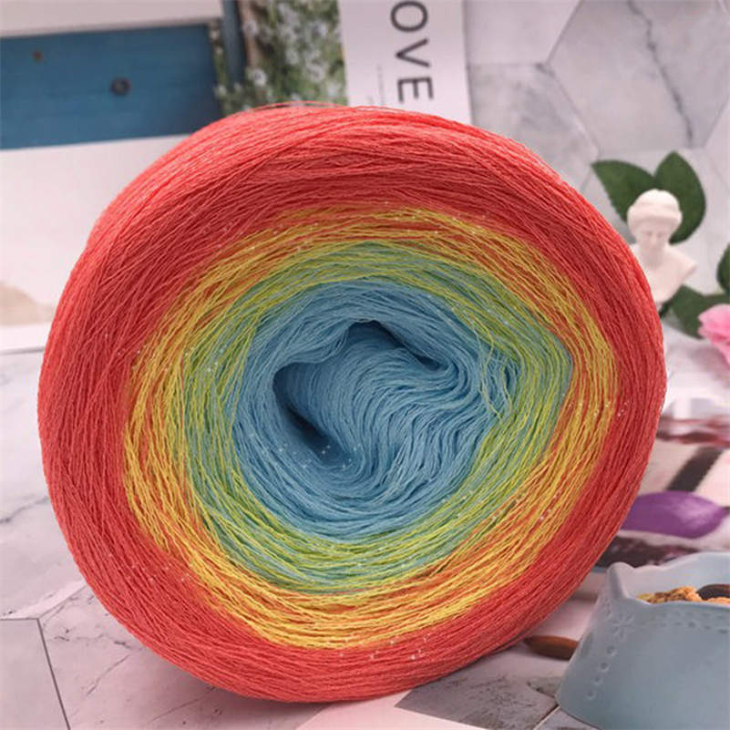 Cake Gradient Rainbow Color Cotton Yarn 500g Fancy Hand-Crocheting Yarn for Shawl Children Dress Diy Hand Knitting Materials: 7