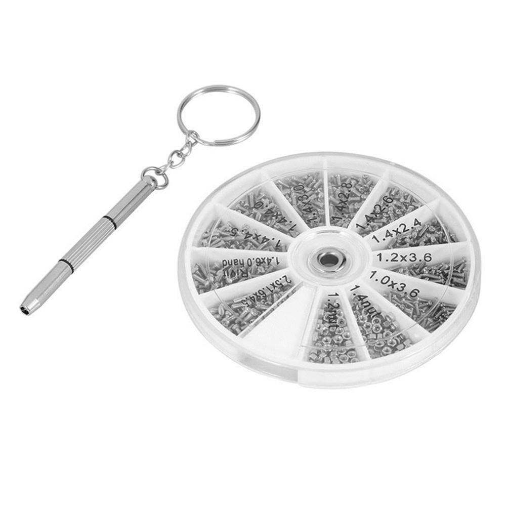 600 Pcs/Set Small Stainless Steel Screws 12 Kinds of Tool Assortment Screwdriver Electronics For Eyeglasses 1pc Nuts Repair: C