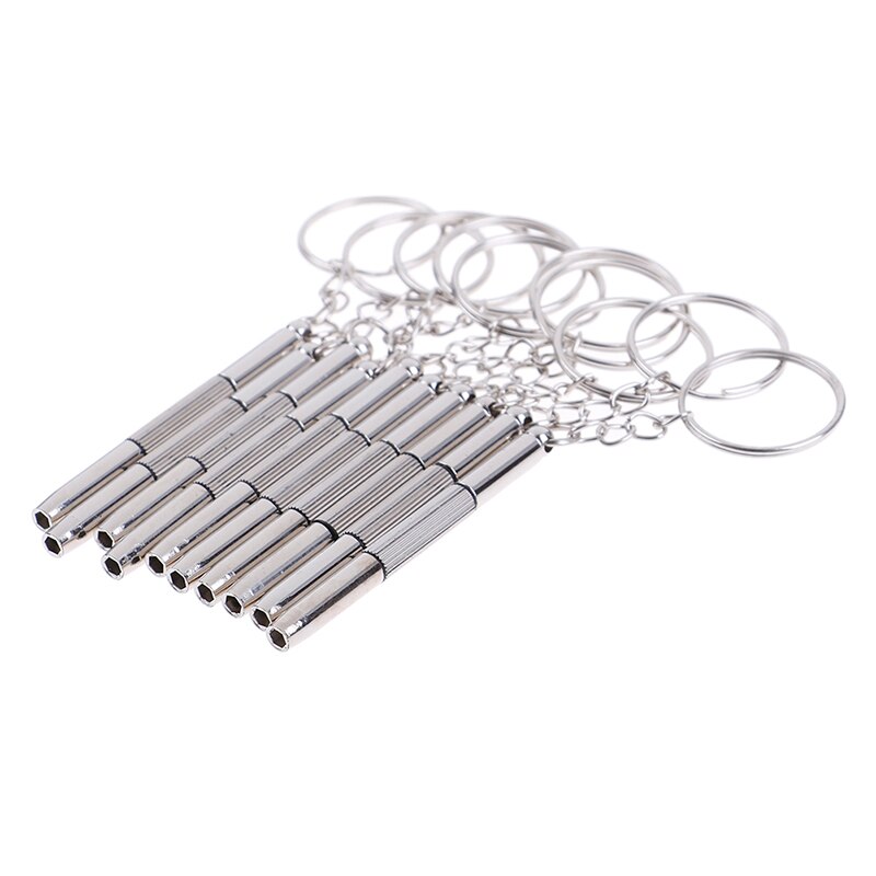 10Pcs 3 In 1 Lenzenvloeistof Schroevendraaier 3 In 1 Sleutelhanger Schroevendraaier Lenzenvloeistof Zonnebril Horloge Reparatie Kit Tool Silver Kleur