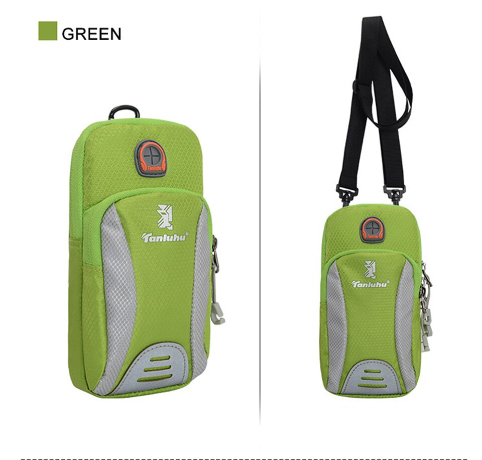 Outdoor Mobiele Telefoon Tas Running Mobiele Telefoon Arm Zak Arm Riem Sport Mobiele Telefoon Arm Mouw Schoudertas Unisex: Green