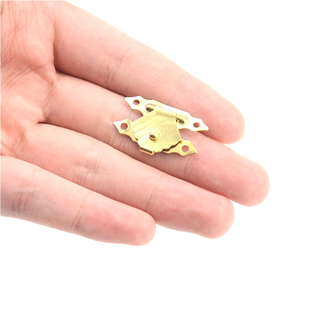 10pc houten koffers met sluitingen voor sieraden, hoekdecoratieve sluitingen voor thuis, gesp, sluiting, mini, antieke ijzeren plaat