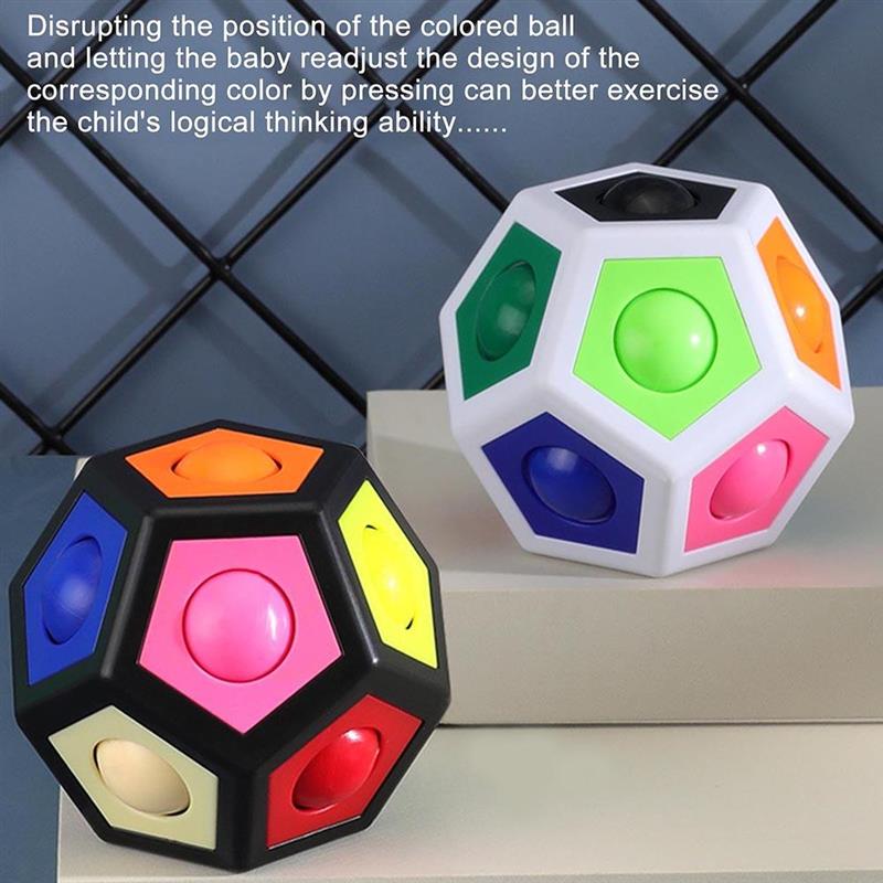 Zappeln Spielzeug Hexagon Magische Regenbogen Ball Mit 12 Löcher Für freundlicher Finger Polyeder Puzzle Ball Dekompression Pädagogisches Spielzeug