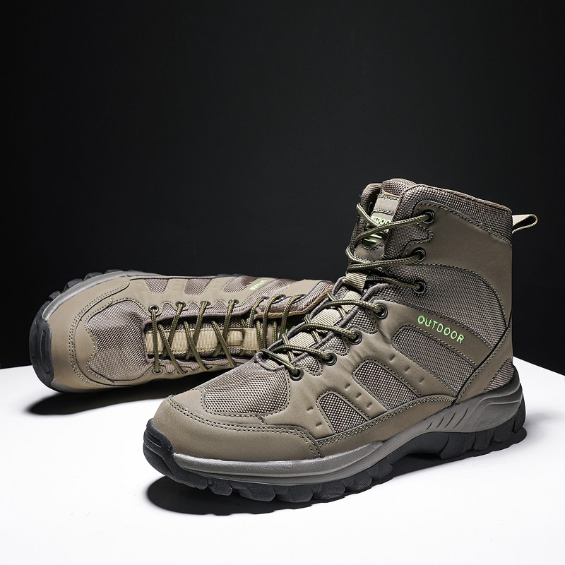 2025, Winter-Männer-Wanderschuhe, schwarze Höer, Turnschuhe, modisch, lässig, leicht, flach, Postschuhe, warmes ist hingefallen, draussen-Wanderschuhe, trendig: Armee Grün / 45