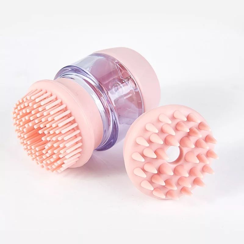 Cepillo de baño de gato perro peine de silicona mascota champú para SPA masaje peineta doble ducha depilación peines para perros gatos mascotas Herramientas de limpieza: Rosa