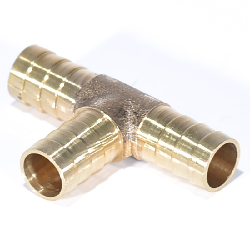 6mm 8mm 10mm 12mm Solid Brass T Piece 3 Way Fuel Hose Joiner Connector For Air Oil Gas Fuel Fuids