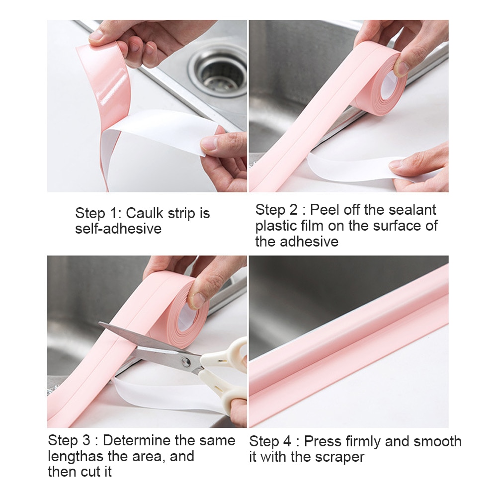 PVC Wasserdichte Wand Band Self Adhesive Riss Abdichtung Streifen Band für Küche Bad Dusche Waschbecken Herd Bad Wand Rand Protector