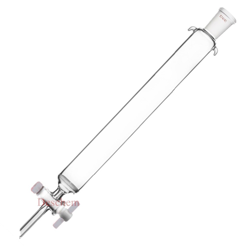 500 ml, 24/40, colonne de chromatographie en verre, OD = 50mm, actif L = 300mm, robinet en téflon PTFE