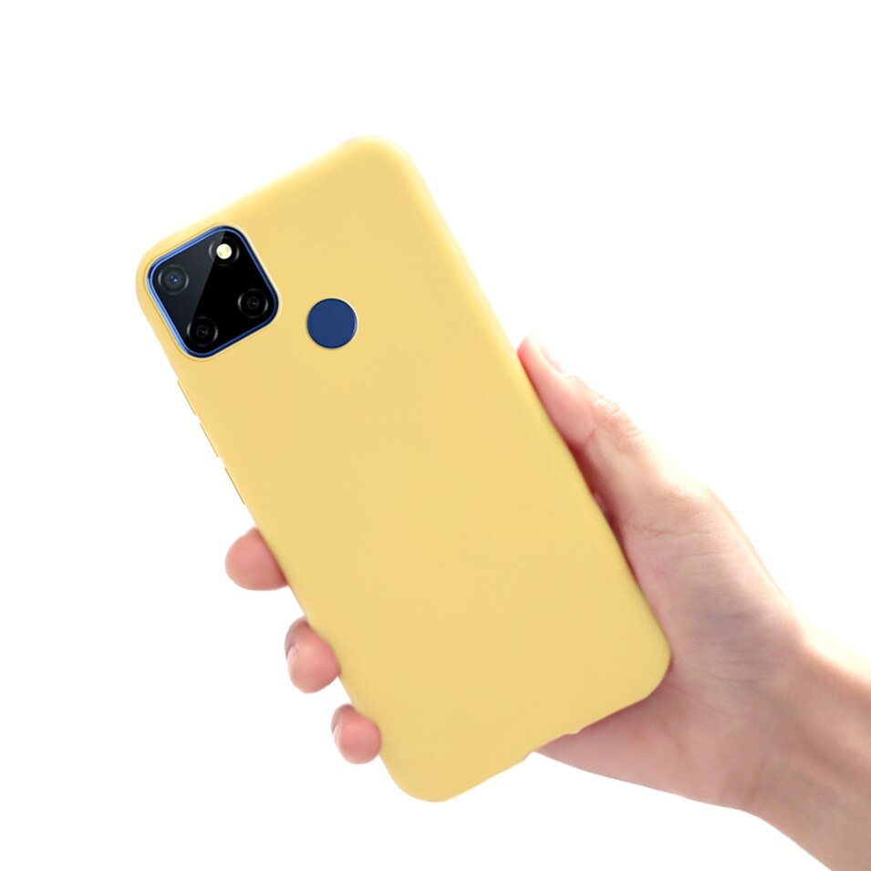 Liquid Silicone Case For Realme C12 C25 Narzo20 Narzo 30A Soft Phone Back Cover For Realme C12 C25 Coque Realme Narzo 20 30A: Realme Narzo 20 / Yellow