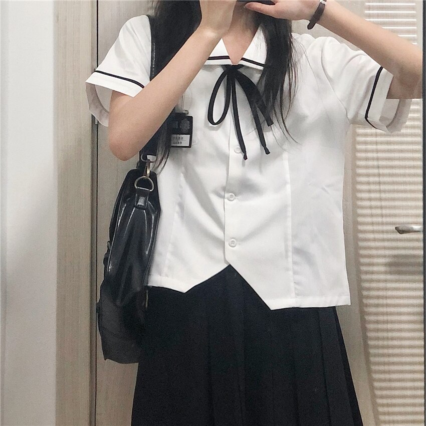Japanese Anime School Girl JK Uniform High Waist Skirt JK Suit University Sweater College Short Pleated Skirts Women