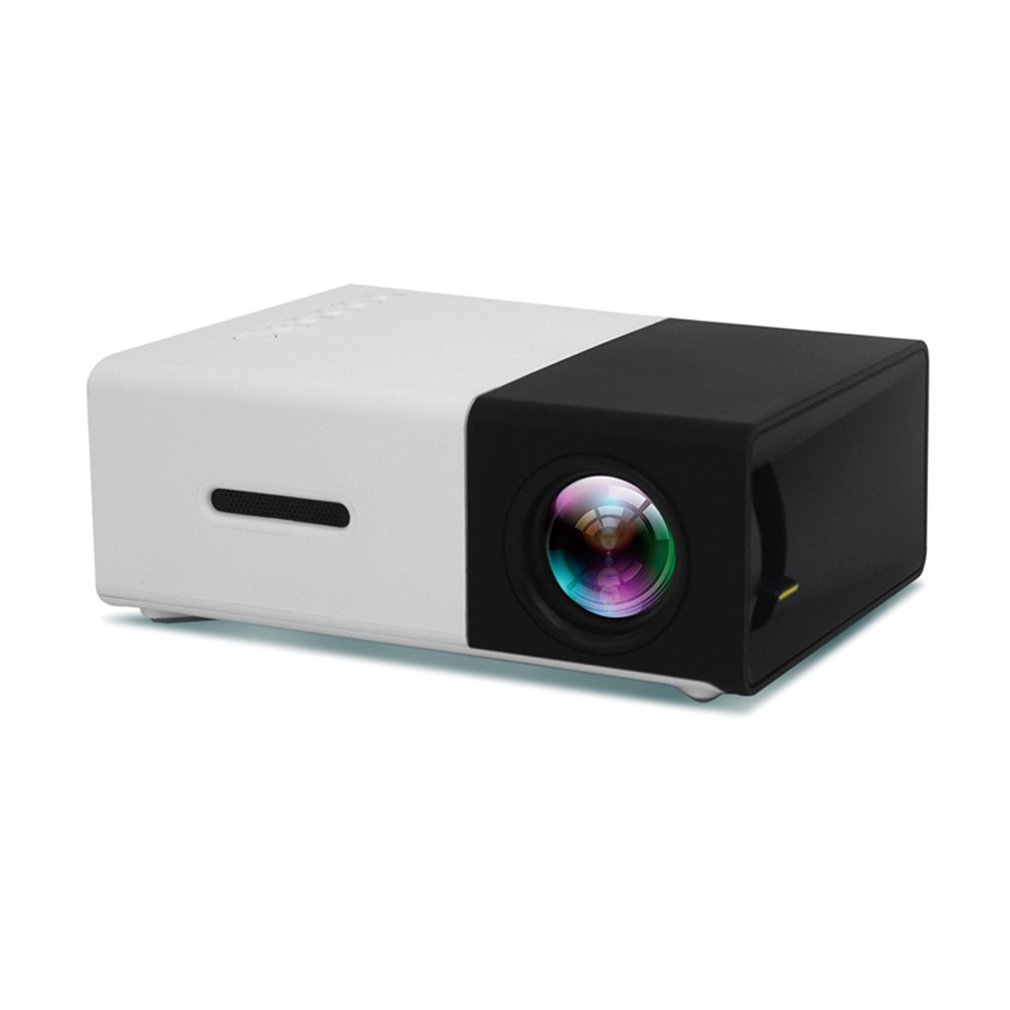 Miniproyector casero de Color blanco negro 1080P YG300, proyección Led, múltiples conexiones de dispositivos, HD, entretenimiento portátil