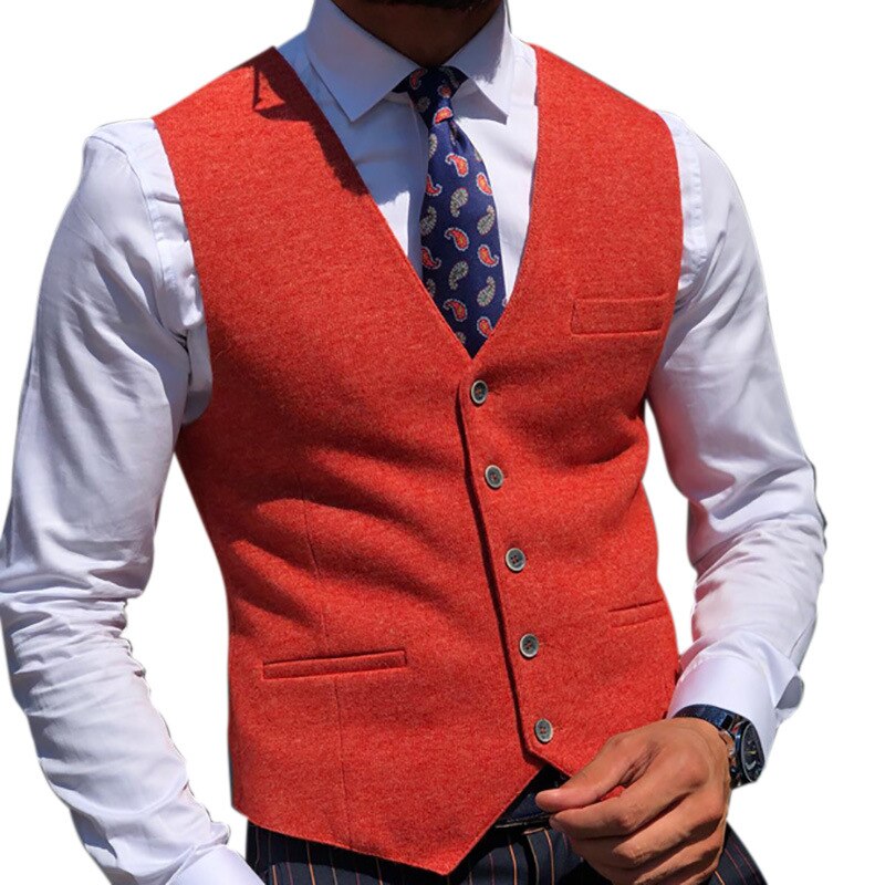 Solid herre jakkesæt vest slim fit fritid mandlig herre vest til bryllup smart afslappet herre veste frakke groomman gilet oversized