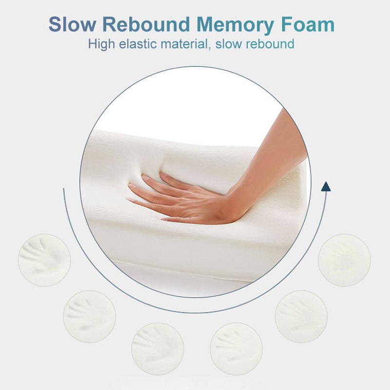 Neck Protection Memory Foam Pillow High Low Curve For Supine Lateral Slow Rebound Anti-Snore Four Seasons General Pillow 50*30CM