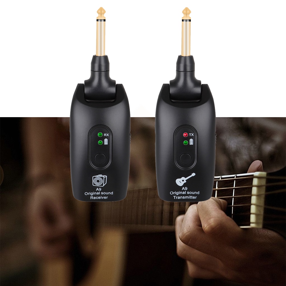 Wireless Guitar System Transmitter Receiver Guitar Wireless System Transmitter Receiver Built-In Rechargeable Guitar Transmitter
