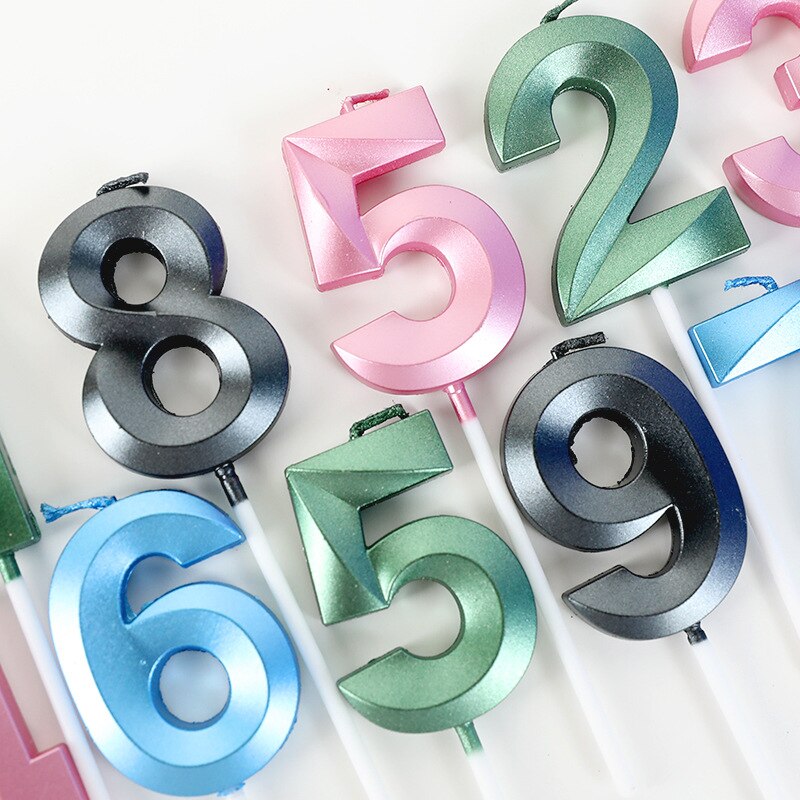 Bougie pour gâteau d'anniversaire pour enfants, chiffres 0/1/2/3/4/5/6/7/8/9, décoration de dessert de