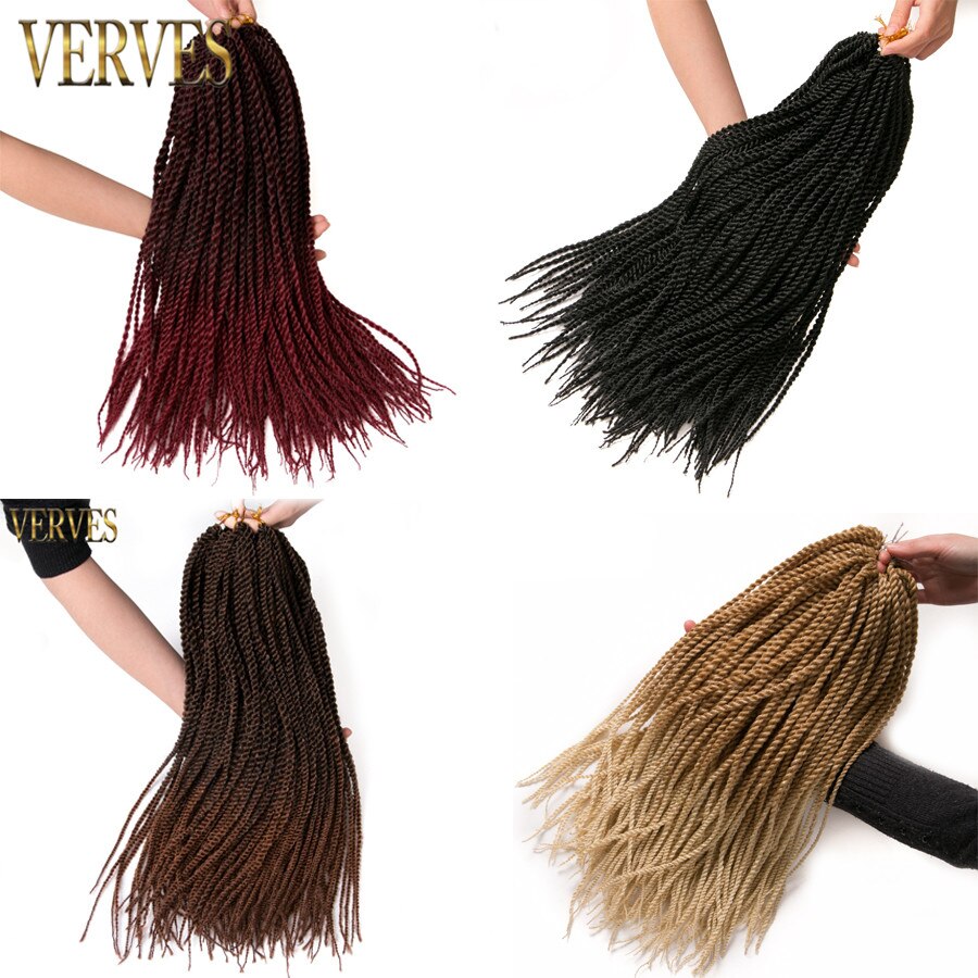 Verfi ombre crochê tranças, 1 pacote, 30 fios/pacote 18 polegadas, cabelo sintético torção senegalês extensões de cabelo