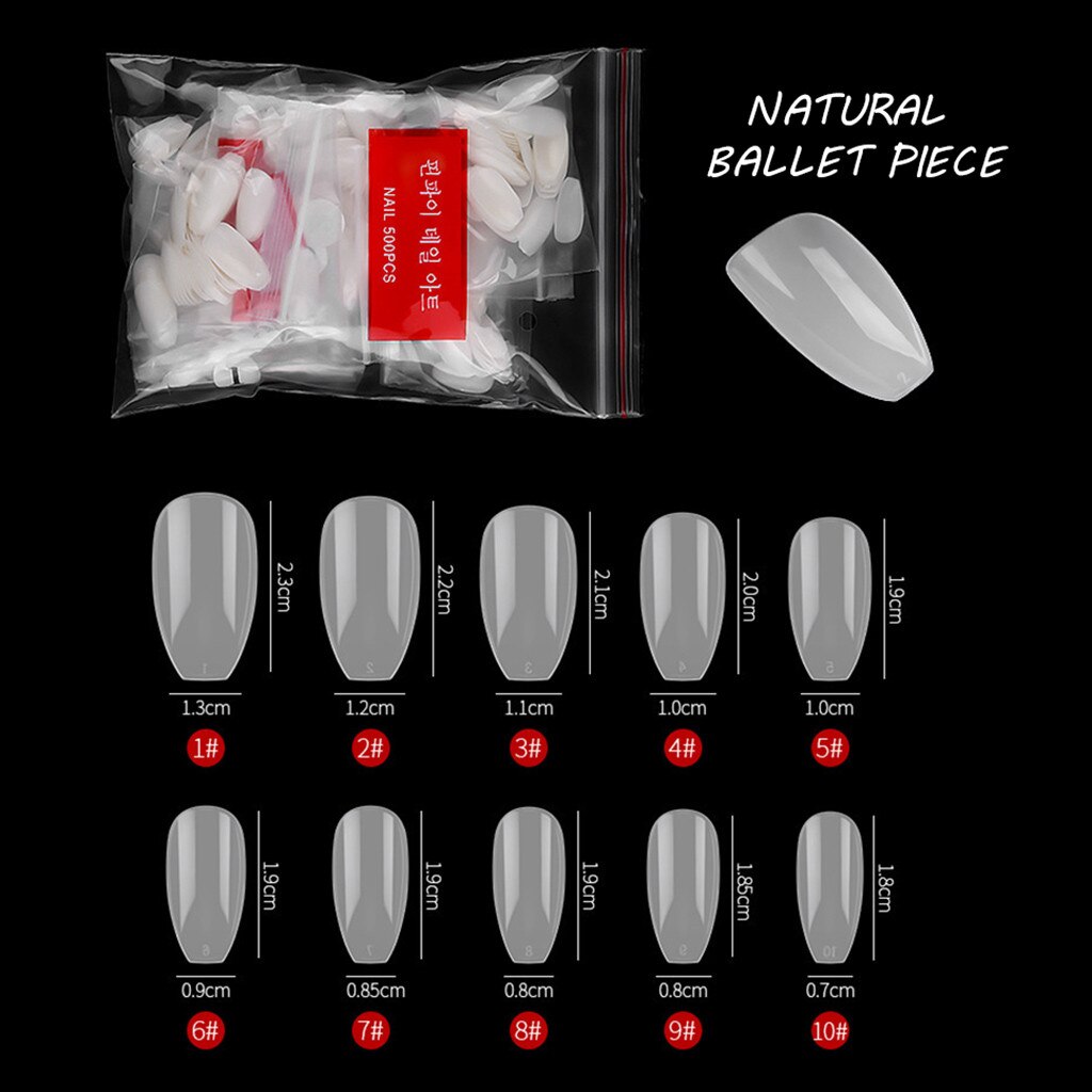 Plissé sans trace pointe d'ongle pleine bâton Version courte de gouttelette pointe faux ongles Transparent Nail Art décoration