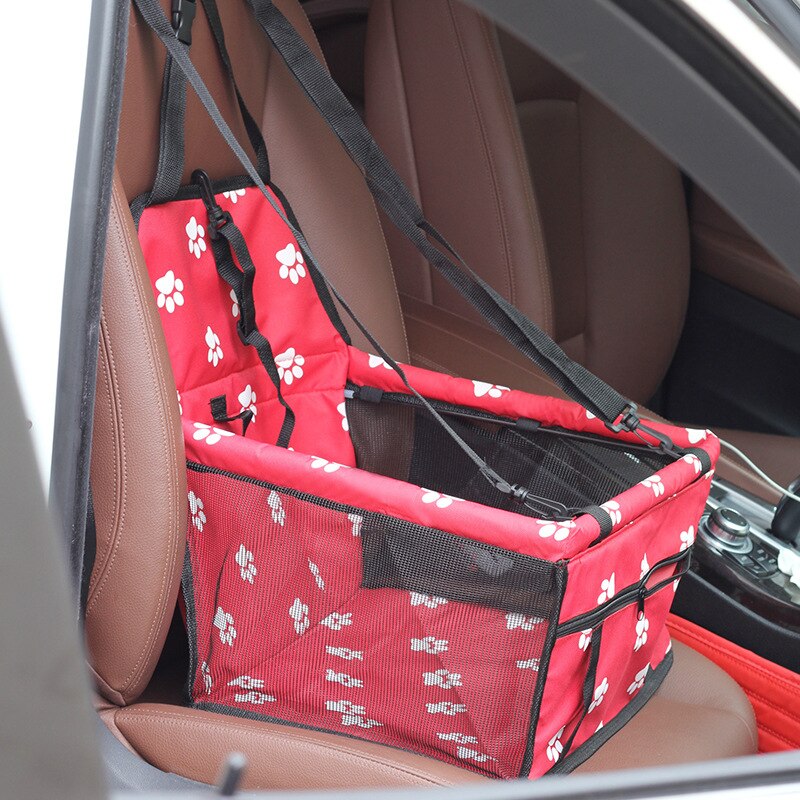 Travel Pet Dog Car Carrier Seat Bag for dogs in the car Safety Pet Transport print paw Car Folding Hammock autogamic for dogs