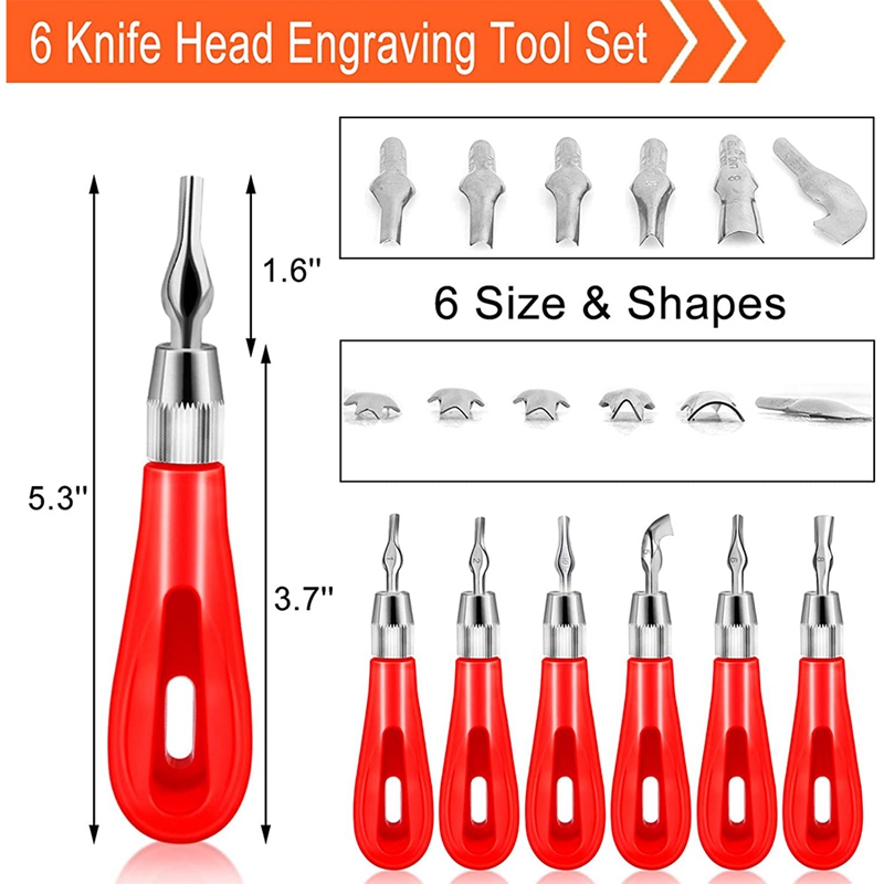Rubber Stamp Making Kit Stamp Carving Starter Tool Set,Linoleum Cutter with Rubber Carving Block, for Craft Carving