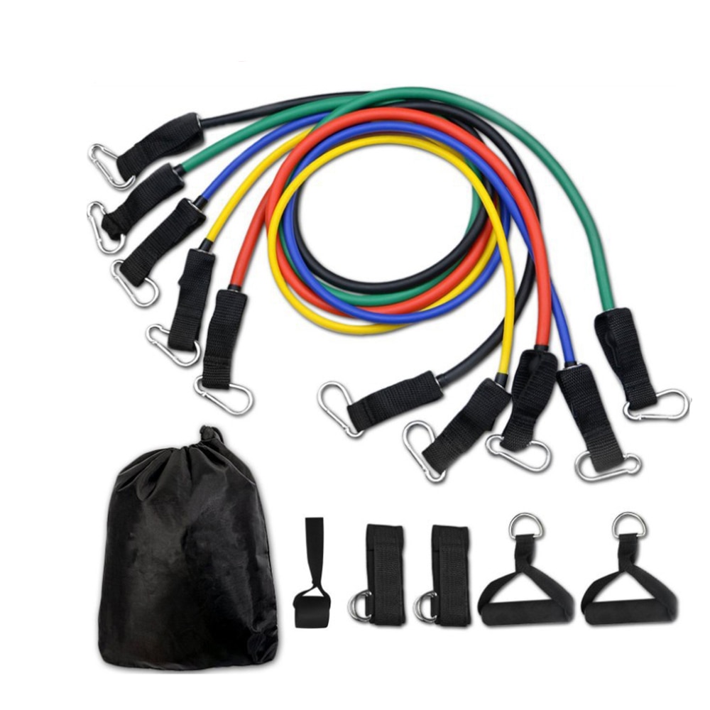11 Stks/set Resistance Bands Oefening Training Tube Pull Touw Pedaal Rubber Expander Elastiekjes Voor Fitness Workout