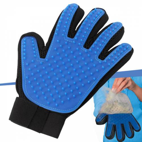 Verdadero toque peinando cepillo perro gato pluma de limpieza guante masaje Hecho en Turquía