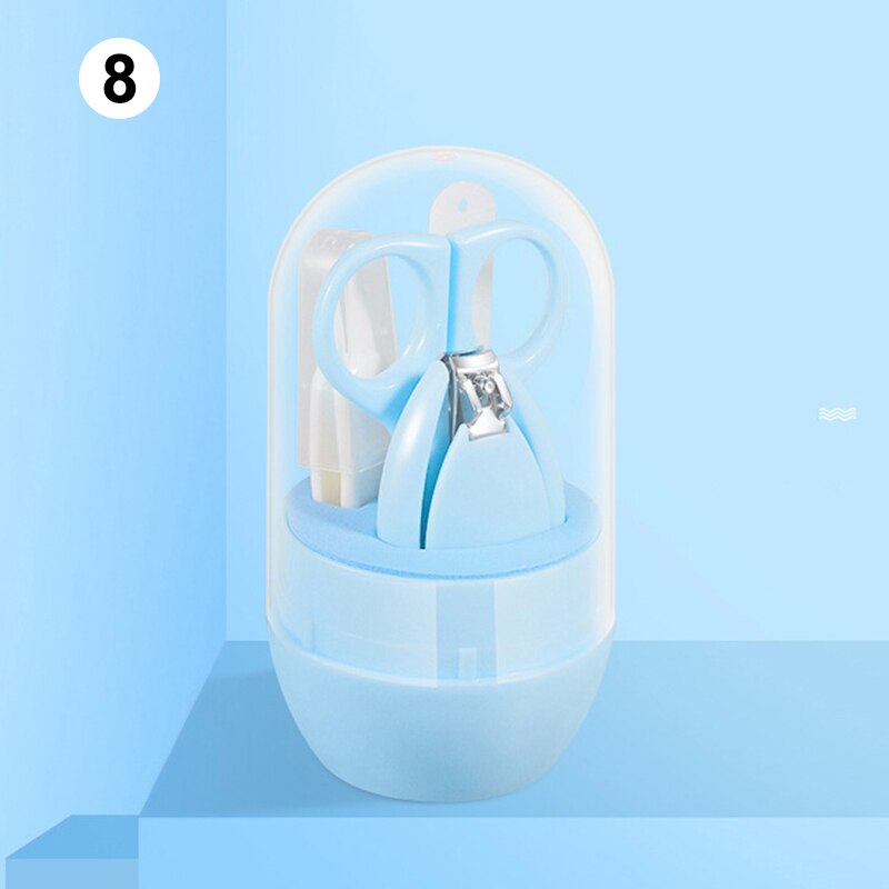 4- i -1 baby nagelvårdsset med sött fodral baby nagelklippare sax nagelfil pincett baby manikyr kit nsv 775: 8th