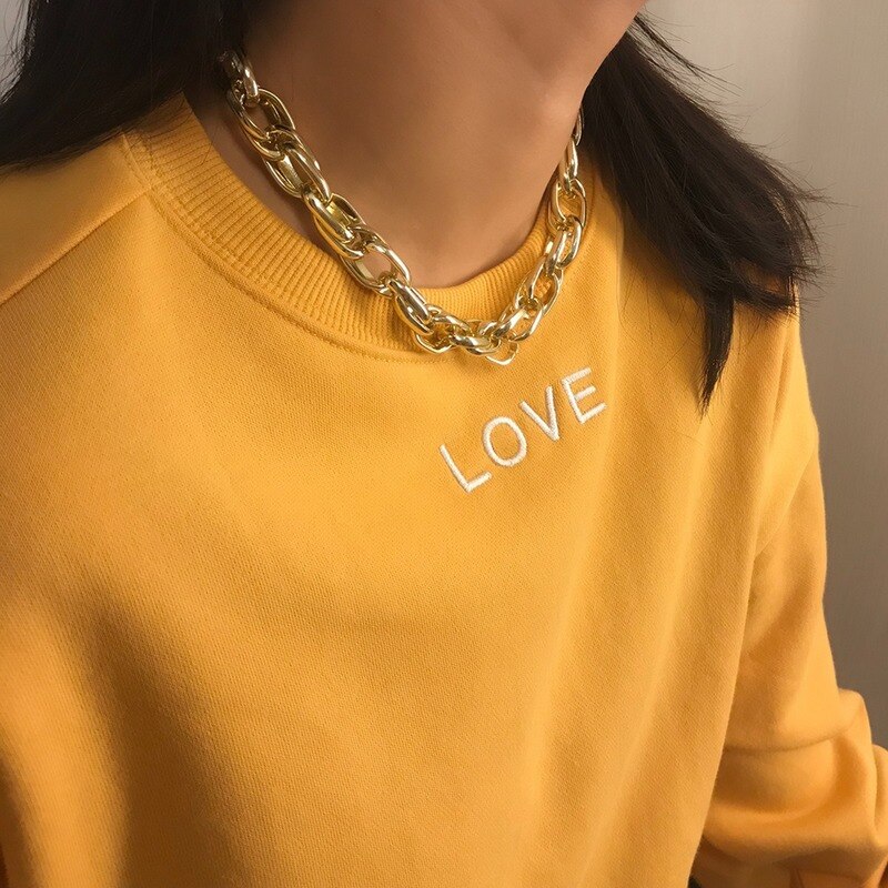 punk retrò 100 legato breve quantità collo catena donna semplice canapa spessa catena personalità gioielli collana.