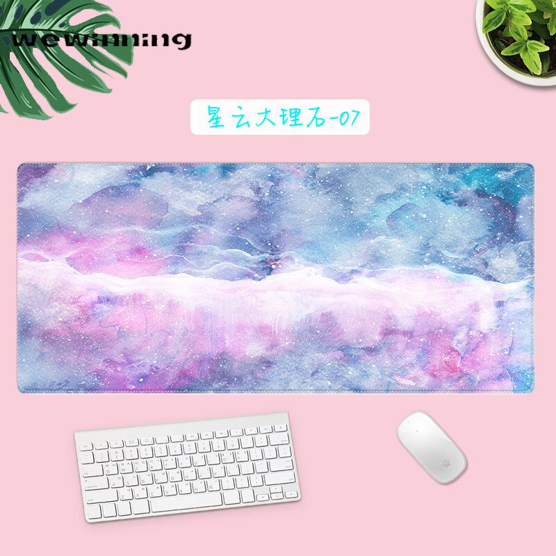 Kawaii Bureau Matten Gaming Deskpad Marmer Starry Wolken Leuke Muismat Lagre Voor Gamer Toetsenbord Kantoor Woonaccessoires: 300x800x2mm 07