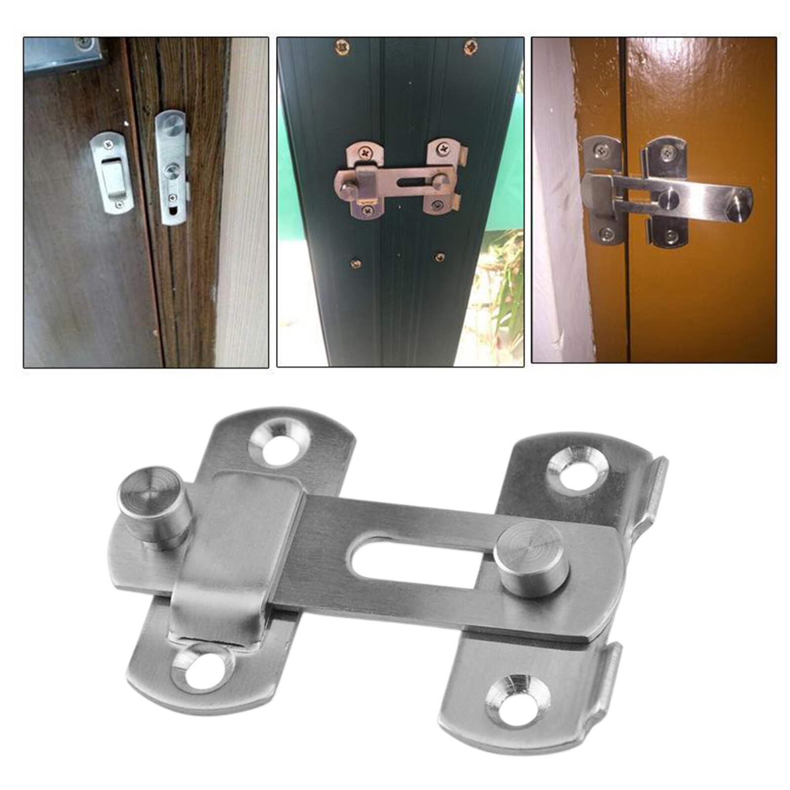 Cerradura de puerta duradera con hebilla, cerrojo seguro para jardín, Patio, puertas delanteras