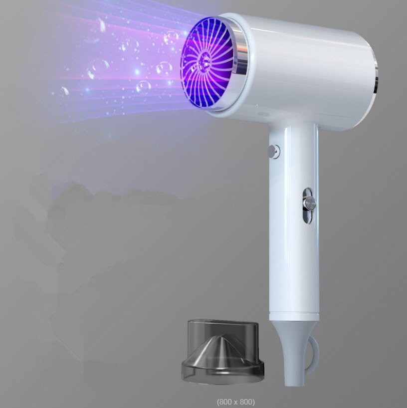 Secador de pelo para uso doméstico, dispositivo eléctrico silencioso de aire /frío, con rayos azules, recolección de aire de iones negativos: Verde claro