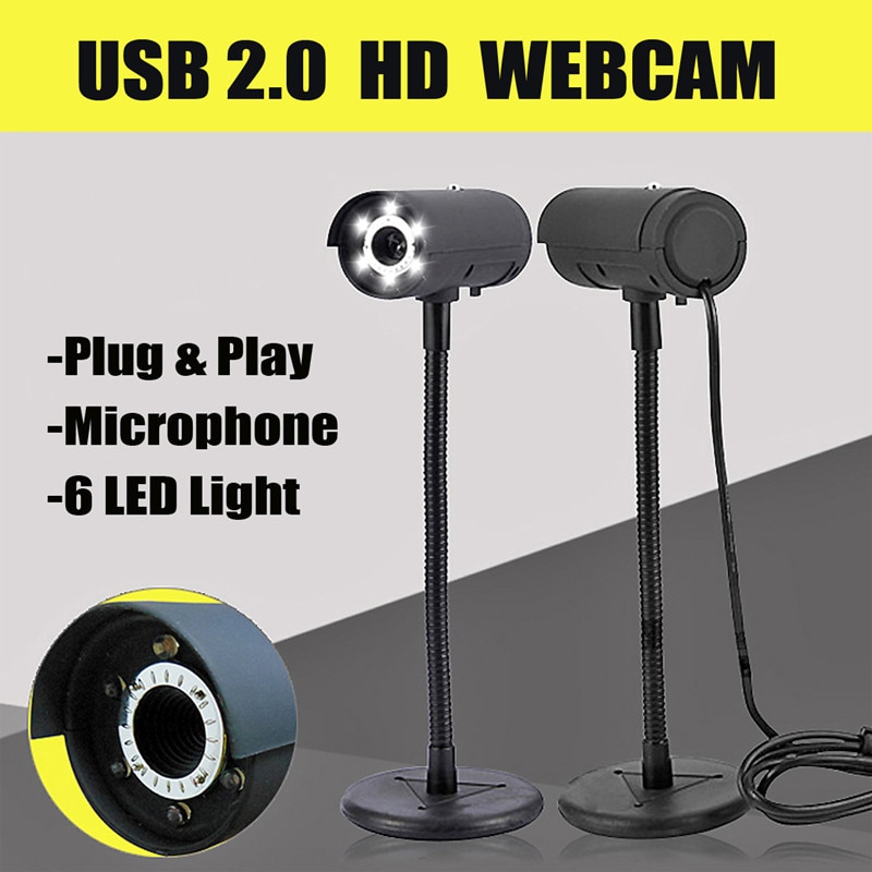Hd 1080P Webcam Usb 2.0 Drive-Gratis Web Camera Cmos 30FPS 12 Miljoen Pixels Video Webcam 360 Graden draaibaar Met Microfoon
