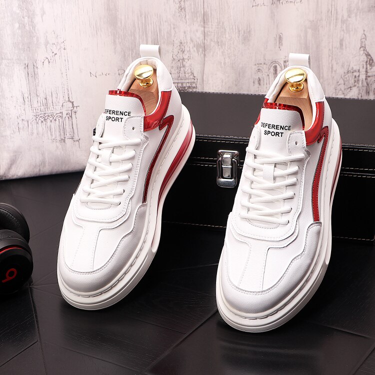 Baskets d'absorption des chocs blanches jeune chaussures décontractées plates Web célébrité hip hop plate-forme chaussures zapatillas hombre