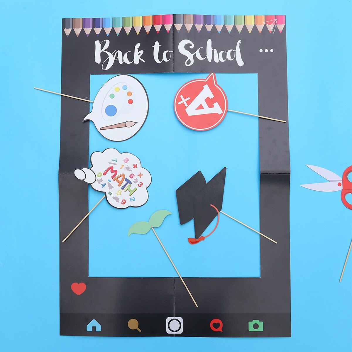 30pcs Photo Props Photo Booth Moustache Photo Shooting Party Supplies Accessories Photo Frame Props for Class Party