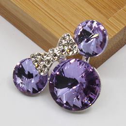 5pc 20 x 30mm flerfarvede glas rhinsten knapper til tøj sofa håndværk knop diamant sytilbehør: Lys lilla