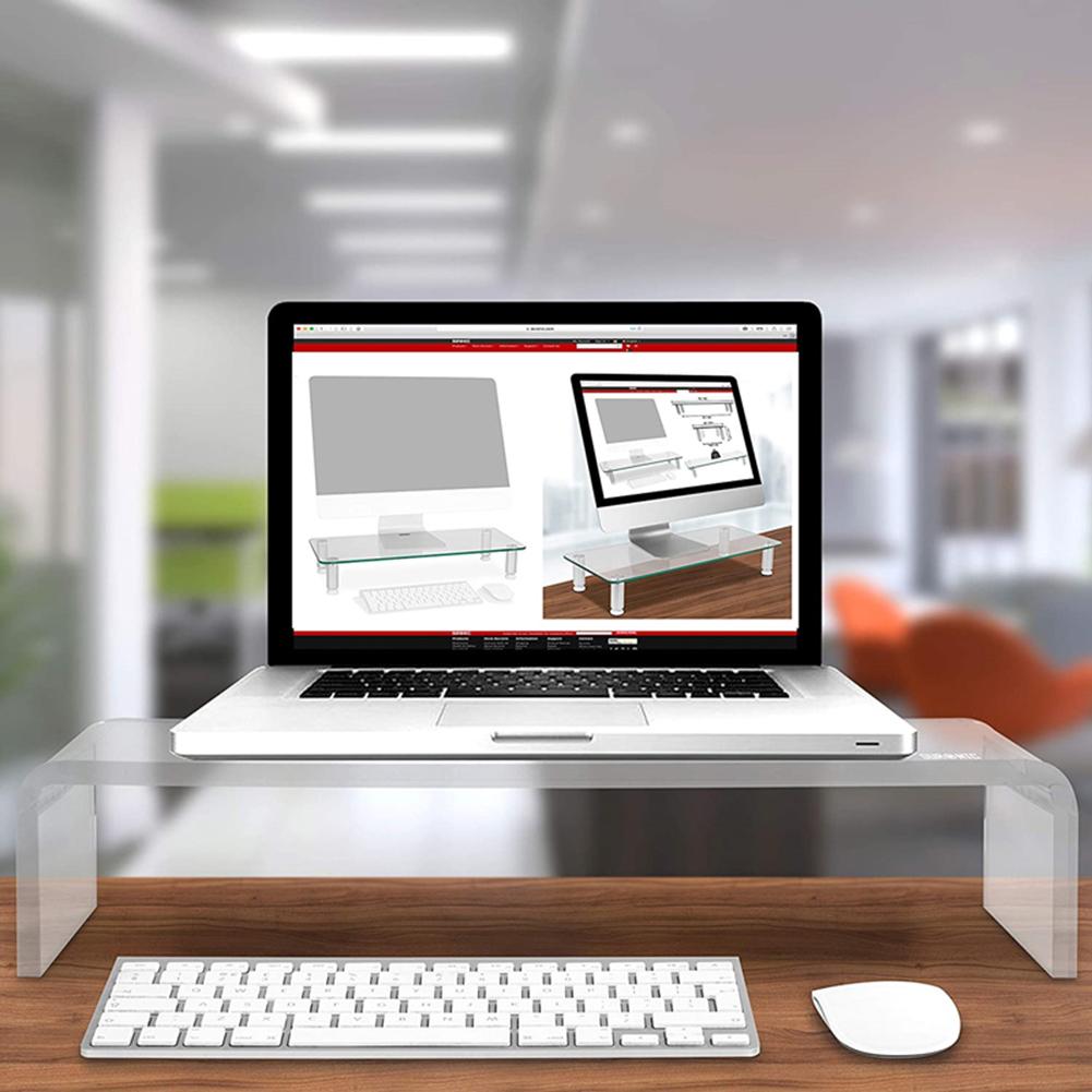 Premium Acrylic Computer Monitor Stand Neck Protection Multi-media Desktop Stand Computer Monitor Riser