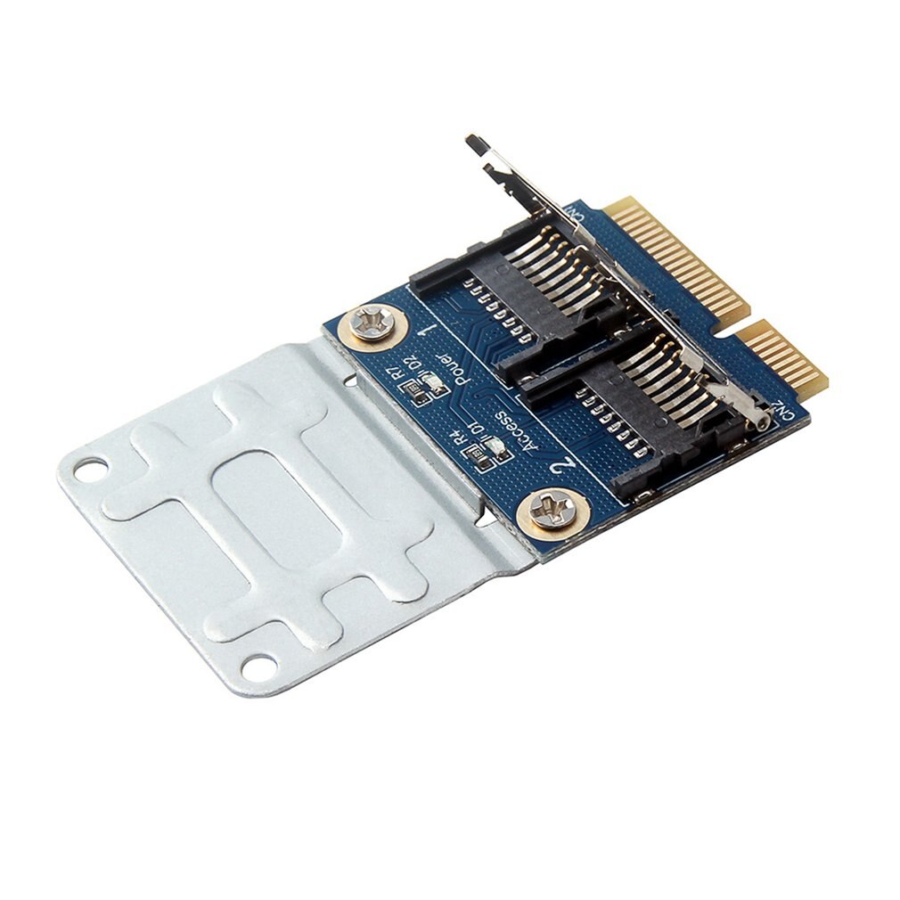 Mini Pcie To 2 Micro Sd Adapter Card Mini Pcie To Dual Tf Notebook Ssd Card Reader Microsd Card Dual Card Reader