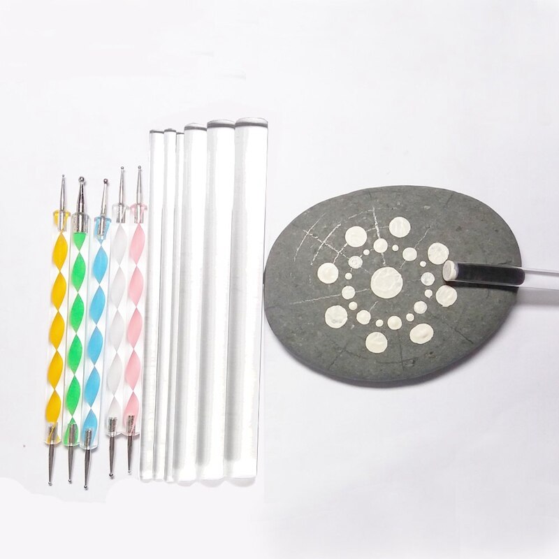Mandala prikke værktøj sæt til at male sten, male sten prik sæt, sten sten male pen polka dot værktøj skabelon kosmetisk br