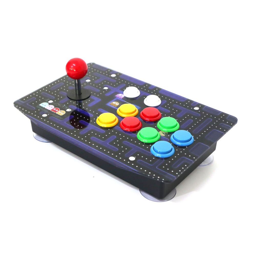 RAC-J500S-Joystick Arcade de 10 botones, Panel acrílico con cable USB para PC Multicolor