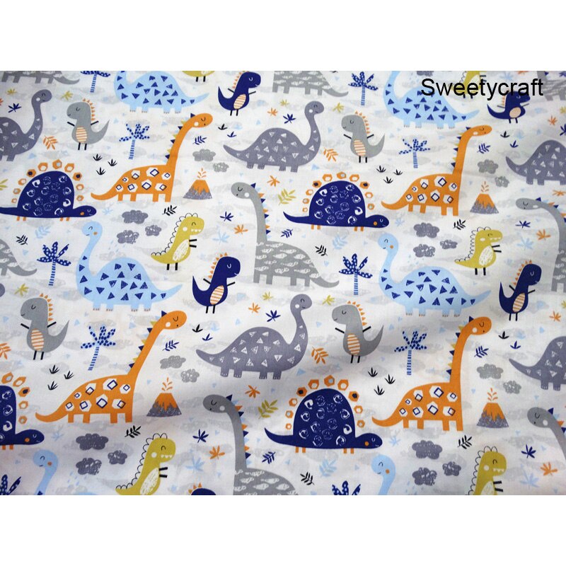 160*100Cm 100% Katoen Stof Gedrukt Dinosaurus Katoen Twill Quilten Doek Voor Diy Naaien Kids Bed Patchwork Doek sheet Stof