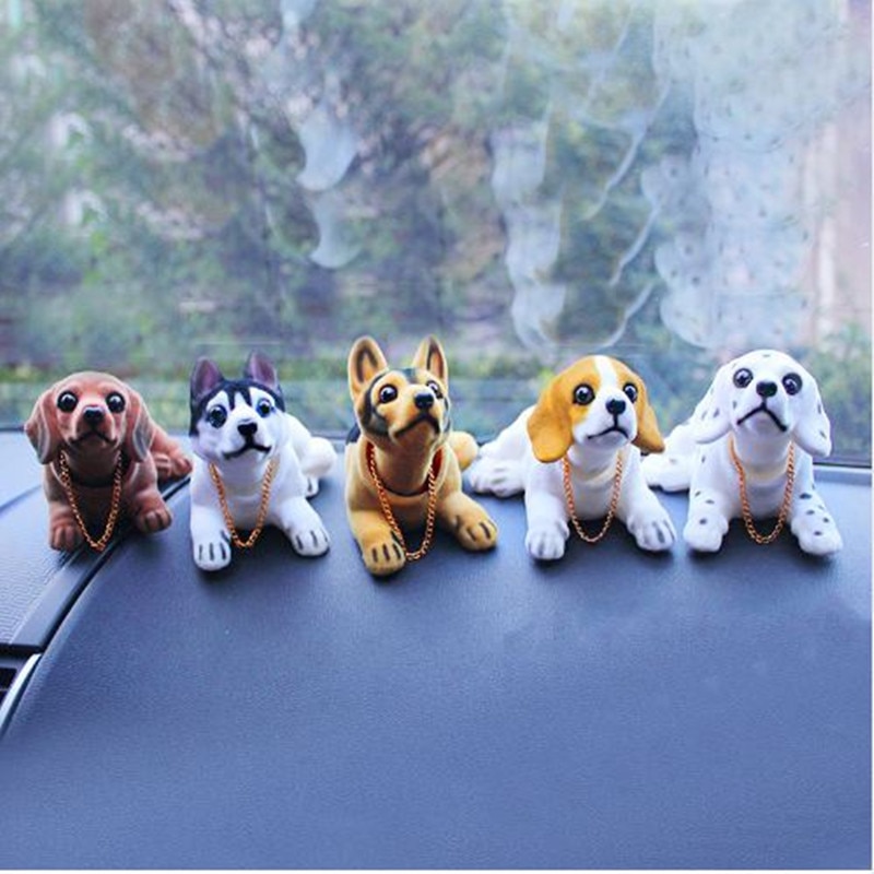 Bobble Head Dog Car Dashboard Doll Auto Shaking Head Toy Ornaments Nodding Dog Car Interior Furnishings Decoration