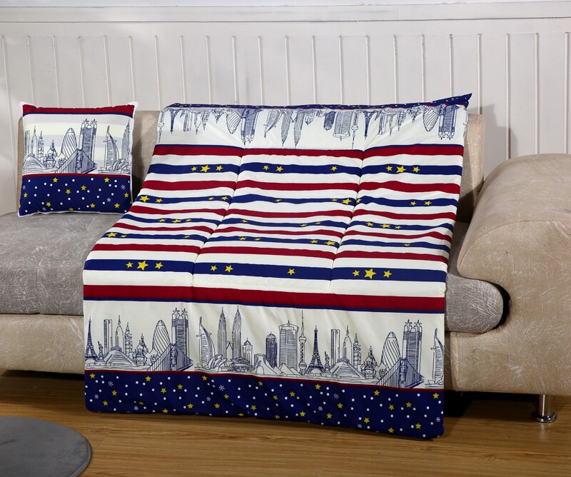 Bomull tegneserie quilt teppe bærbart sammenleggbart firkantet pute hjemmekontor bil air condition quilt: 9