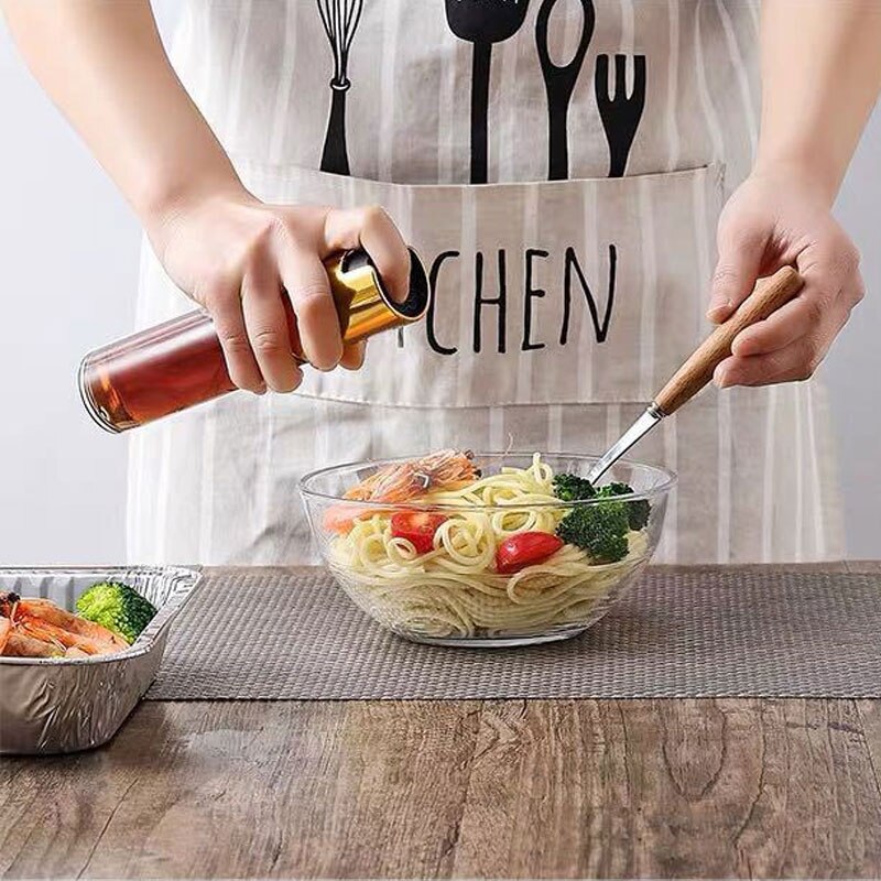 Butelka oliwy z oliwek opryskiwacz butelka na oliwę z rozpylaczem pompa szklana naczynie na olej szczelne krople dozownik oleju przyprawa czajnik grill narzędzia kuchenne