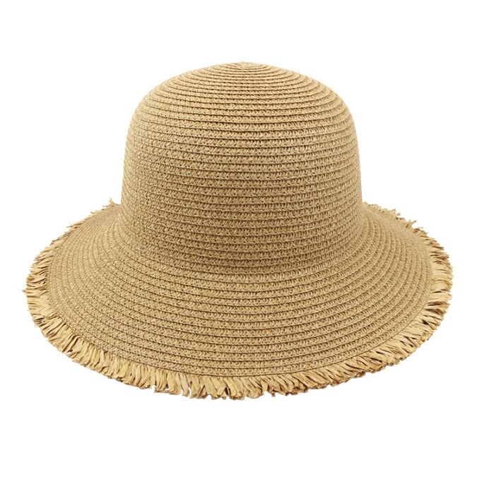dame solhatt sammenleggbar stråhatt upf 50 beskyttelse anti-uv til sommer strandhatt 6 farger: kaki