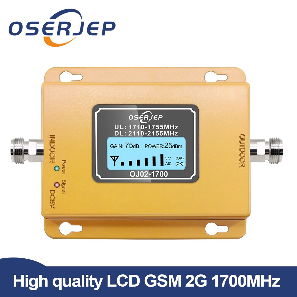 2G 4G LTE Signal Repeater Gain 70dB 4G LTE 1700Mhz Mobile Signal Booster Band4 Lte Cell Phone Signal Amplifier without Antenna