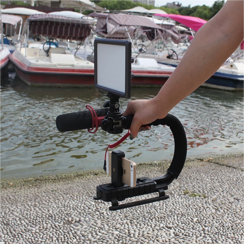 U-Grip Triple Schoenen Mount Video Actie Stabiliseren Handle Grip Rig Voor Iphone 8 X Gopro Smartphone Nikon Canon dslr Camera