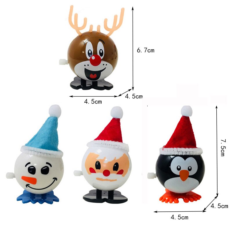 Muchos tipos de Papá Noel, muñeco de nieve, pingüino, juguetes clásicos de cuerda, juguetes de cuerda de navidad, para niños